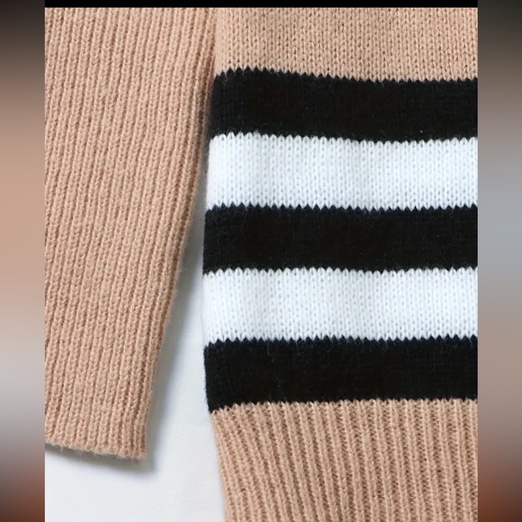 NWT Striped Turtle Neck Knitted Sweater - Picture 4 of 6